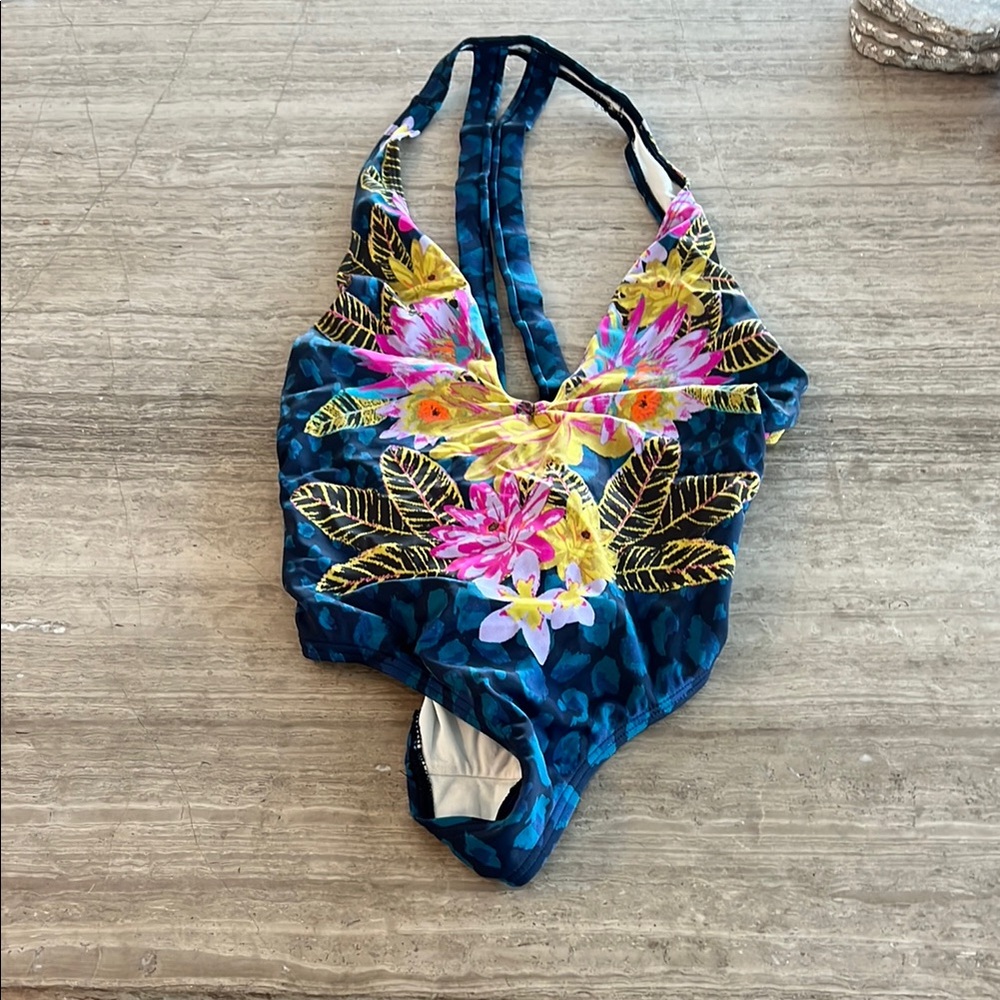 Floral Blue One-Piece Swimsuit